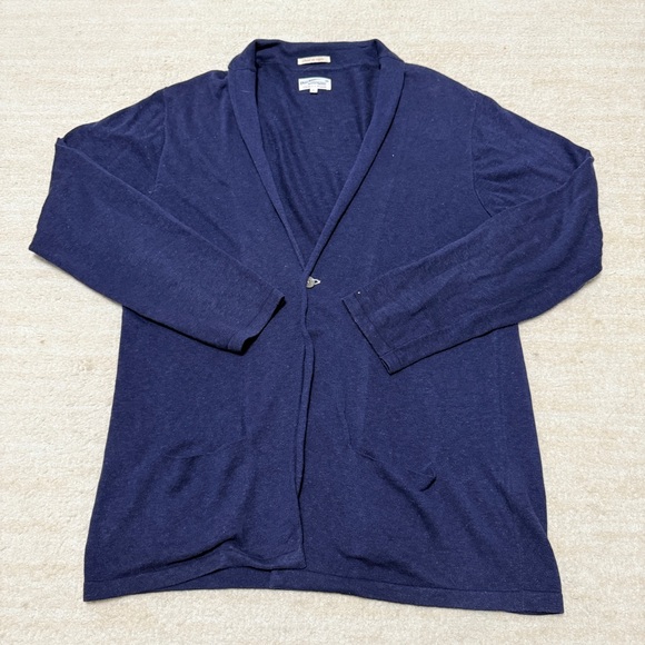 Gant Other - Gant New Haven Cardigan Sweater Linen Blend Single Button Navy Blue Adult Large